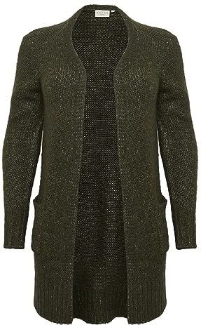 KAFFE - Curve Lioma - Gebreid Damesvest - Ruime Pasvorm - 84 cm Lengte