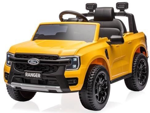 Tachan - Ford Ranger - Elektrisch Voertuig - Geel - 12 V Oplaadbare Batterij