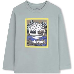 Timberland T60545 T-shirt voor jongens, Zilverblauw, 8 Jaren