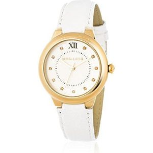 Devota & Lomba horloge met Japans uurwerk voor dames, 38,50 mm, Wit, S, Strepen