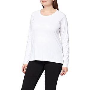 Berydale Dames Shirt met lange mouwen en ronde hals, gemaakt van 100% katoen, Wit, set van 3, XL