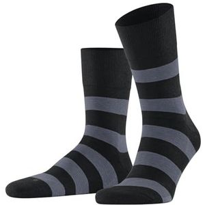 FALKE Uniseks-volwassene Sokken Run USO Katoen Functioneel material Gedessineerd 1 Paar, Zwart (Black 3000) - strepen, 42-43