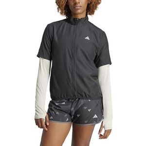 adidas Run It jas met korte mouwen voor dames, Zwart, XL