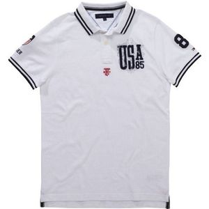 Tommy Hilfiger Heren poloshirt 887811424 / USA POLO 1 S/S RF, wit (100 Classic White), 52 NL