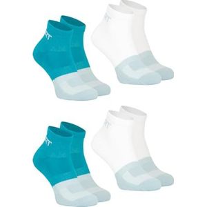 Athena Sport Fresh, set van 4 quarter, herensokken, Lagon/Wit, 39-42 EU