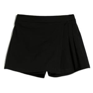 Koton Girls's Skort Envelop Elastische Tailleband Viscose Stof Shorts, zwart (999), 6-7 Jaar