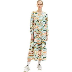 TOM TAILOR Dames Jurk 1035230, 31122 - Colorful Wavy Design, 42