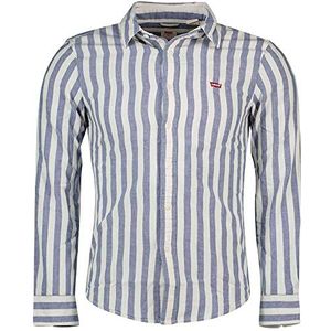 Levi's Long-Sleeve Battery Housemark Slim Shirt Mannen, Teddy Blue Indigo, XS