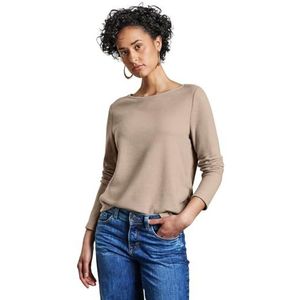 Street One Damesshirt met plooien, Honey Sand Melel., 38