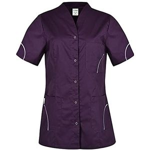 B-well Silvia Kasack voor dames, met korte mouwen, met knopen, Blaubessen, L