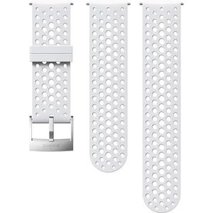 Suunto Vervangend horlogebandje, voor alle SUUNTO Spartan Sport WRH en SUUNTO 9 horloges, siliconen, lengte: 22,9 cm, brugbreedte: 24 mm, wit/zilver, incl. pennen voor montage, SS050224000