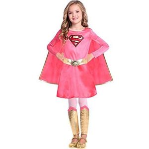 Amscan 9906735 Kind Meisjes Roze Supergirl Warner Bros Fancy Dress Kostuum (Leeftijd: 6-8 jaar)