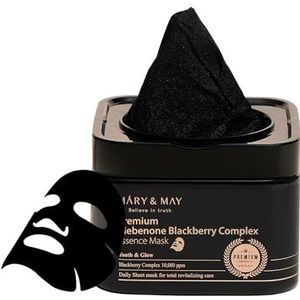 Mary&May - Idebenone Blackberry Complex - Gezichtsmaskers - Charcoal - Set van 5