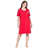 Ulla Popken Nachthemd  oranjerood / zwart / wit