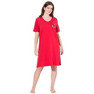 Ulla Popken Nachthemd  oranjerood / zwart / wit