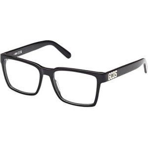 GCDS Unisex GD5033 Prescription Eyewear Frames, Shiny Black, 53, glanzend zwart., 53
