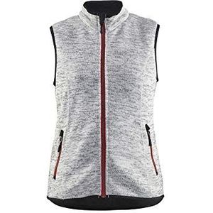 Blaklader 381221179056XXXL dames gebreid vest, grijs melange/rood, maat XXXL