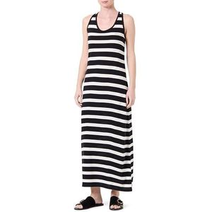 Gestreepte tanktop, jersey midi-jurk, zwart, M