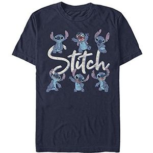 Disney Lilo & Stitch - STITCH POSES Unisex Crew neck T-Shirt Navy blue 2XL