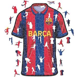 Iconic Puzzles, Barcelona T-shirt, officieel product, houten puzzel voor volwassenen en kinderen, 100% duurzaam hout, maat M, 250 stuks