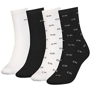 Calvin Klein Dames Classic Casual Sock (4 stuks), Black Combo., One Size
