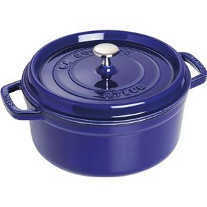 Staub Gietijzeren braadpan / cocotte, rond 26 cm, 5 L, donkerblauw