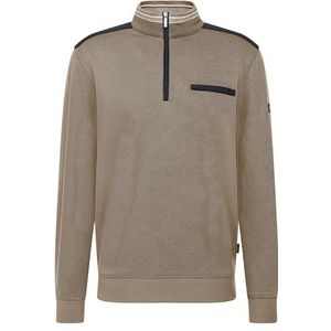 bugatti Heren sweatshirt Troyer borstzak katoen, 60-taupe, L