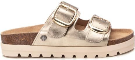 REFRESH 172721 Sandaal - Goud - Leer - Breed Ontwerp met Dubbele Band