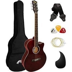 TIGER Cutaway Akoestische Gitaar Kit - Rood