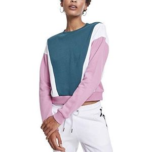 Urban Classics Dames Sweatshirt, Veelkleurig (Jaspis/Koel Roze/Wht 01548), S