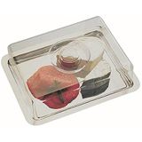 APS Freshness Box - hoge kwaliteit dienblad met bonnet Made in Germany - duurzaam, stapelbaar, niet vaatwasmachinebestendig en gemaakt van roestvrij staal - 25 x 19 x 7cm