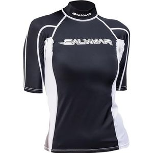 Salvimar Oasi Rash Guard Short SL Woman, elastisch beschermshirt voor dames, korte mouwen, van stof, met uv-bescherming (UPF) +50, maat M