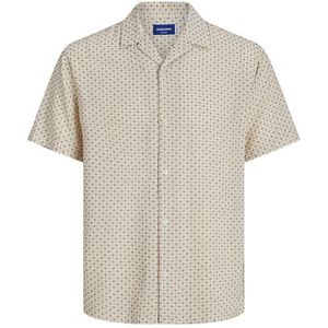 JACK & JONES Jorluke Acapulco Dobby AOP Shirt Ss voor heren, antiek wit., S