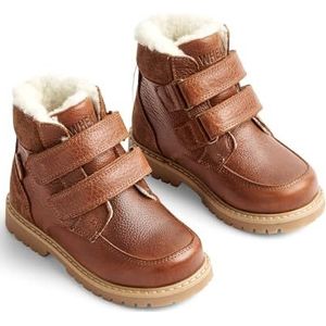 Wheat Stewie Kinderschoenen, uniseks, met klittenband, 80% leer, 20% suède, ademend, waterdicht, 9002 cognac, 24 EU