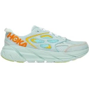 HOKA ONE ONE Clifton L Embroidery, wandelschoenen voor volwassenen, Blue Glass Radiant Geel, 46 EU