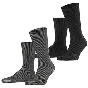 ESPRIT Heren Sokken Vertical Stripe 2-Pack M SO Katoen Gedessineerd Multipack 2 Paar, Veelkleurig (Sortiment 0030), 43-46