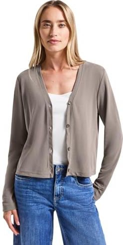 Sweatvest - Dark Tumble Beige - Zonder Capuchon - V-hals - Patches