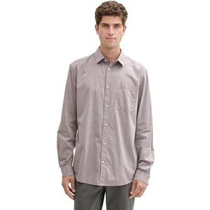 TOM TAILOR heren overhemd, 36685 - Gipsy Purple Chambray Dobby, XXL