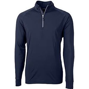 Cutter & Buck mens Long Sleeve Adapt Eco Knit Quarter Zip Pullover Shirt, Navy Blue, Large Tall US