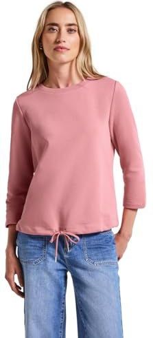 Street One - Sweatshirt - Effen - Katoenmix - Ronde Hals - Lange Mouwen