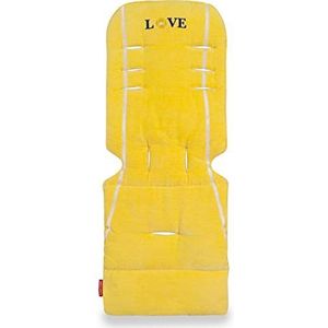 Maclaren Universele Seat Liner Wit/Geel - Dubbelzijdig wandelwagenaccessoire, ademend, zweetabsorberend en machinewasbaar. Eenvoudig te bevestigen/los te maken aan alle parapluvouwkinderwagens