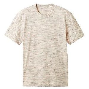 TOM TAILOR Heren T-shirt in Spacedye-stijl, 32435-vintage beige soft spacedye, M