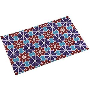 Bigbuy Home S3405465 tapijt, polyester, blauw, rood, 50 x 2 x 80 cm