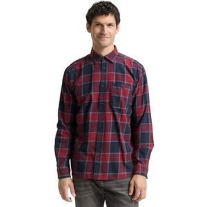 TOM TAILOR - Overhemd - Navy - Comfort Fit - Lange Mouw - Geruit