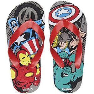 Avengers Teenslippers - Kleur Zwart en Rood - Maat 30/31 - Gemaakt van 100% EVA - Vingervlugge Teenslippers voor Jongens en Meisjes - Origineel Product Ontworpen in Spanje