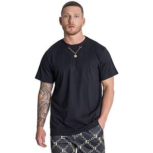 Gianni Kavanagh Zwarte ketting, T-shirt met hanger, XXL, heren
