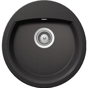 SCHOCK | Keukengootsteen Nemo 1 ovale wastafel, materiaal Cristalite®, zwart, 490 x 470 mm