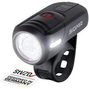SIGMA SPORT - Aura 45 | LED-fietsverlichting 45 lux | StVZO goedgekeurd, op batterijen werkend voorlicht