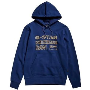 G-STAR RAW Distressed Originals Hooded Sweat, Blauw (Imperial Blue D24414-d562-1305), XXL