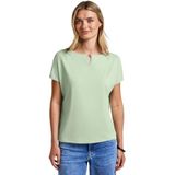 STREET ONE - Shirttop - Soft jade green - Met Cut-outdetail